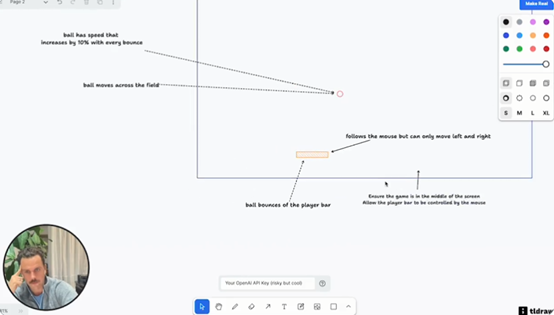 Tldraw AI 白板繪圖工具｜只要畫草稿就可以幫你生成現實